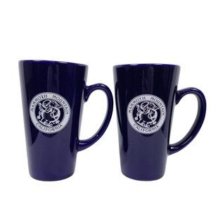 Mammoth Mountain Tall Ceramic Mug Set Blue